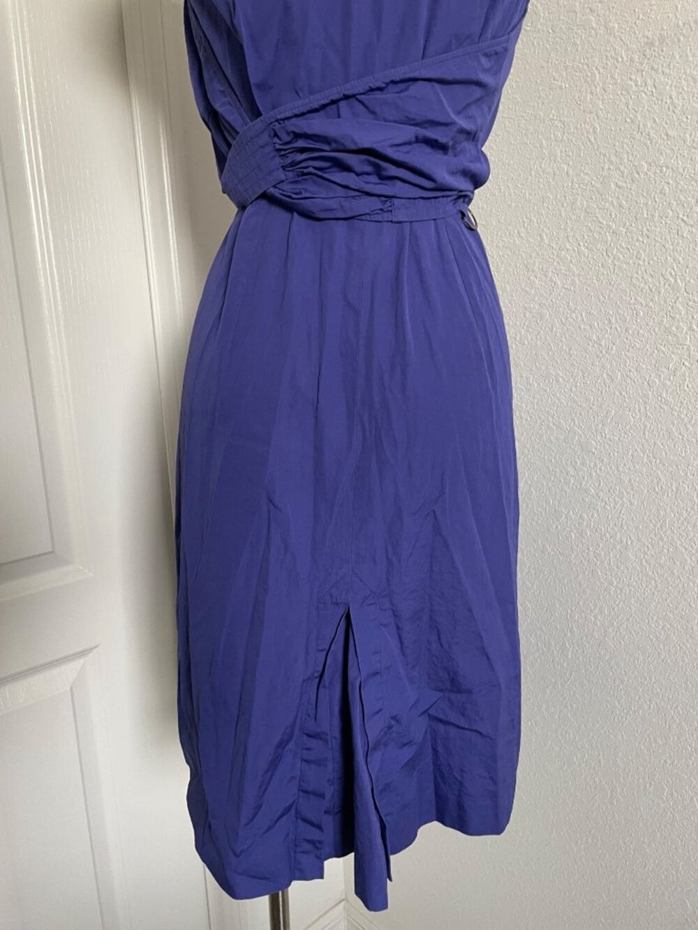 MAX MARA Indigo Purple Sleeveless Cotton Sheath Shirt Dress Women’s Size XS - Picture 9 of 10